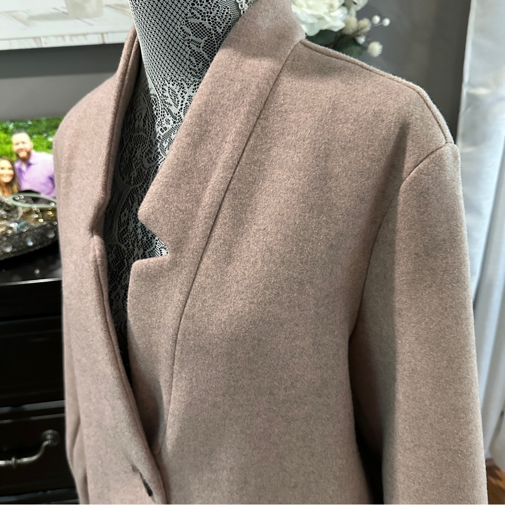 Old Navy Women's Wool Blend Pea Coat in Light Pale Pink Size L (EUC) - Picture 4 of 14